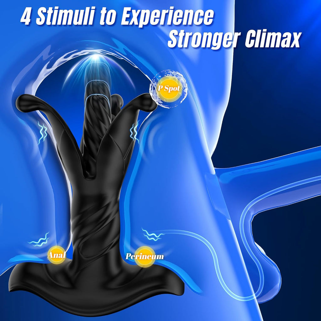 Prostate Massager Anal Plug Vibrator with 9 Expansion 9 Thrust & 9 Vibration Modes, Prostate Vibratar Remote Control Vibrating Butt Plug, Adult Mens Sex Toy
