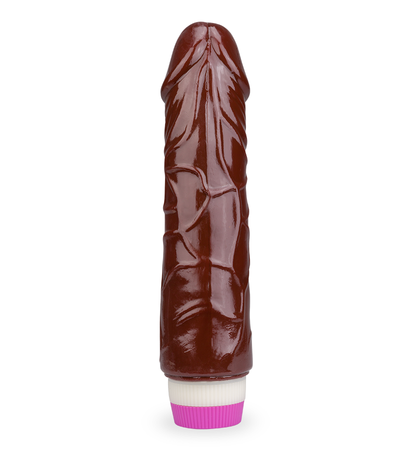 Flexible realistic black vibrating dildo