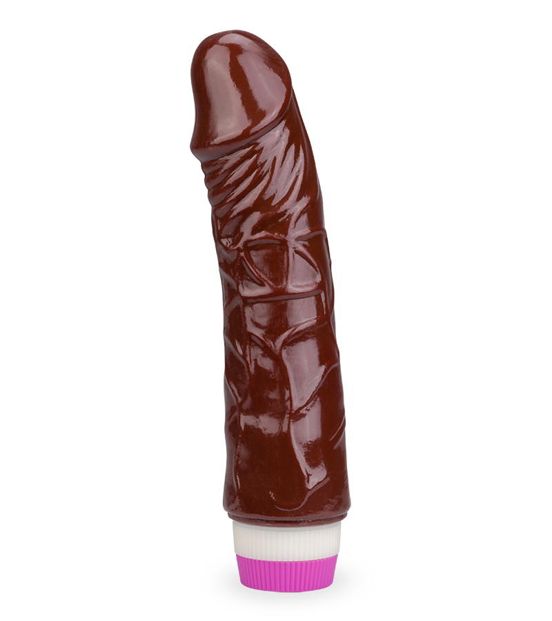 Flexible realistic black vibrating dildo