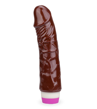 Load image into Gallery viewer, Flexible realistic black vibrating dildo