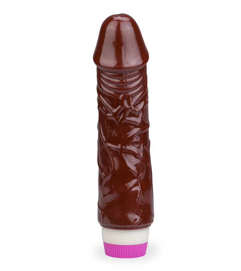 Flexible realistic black vibrating dildo