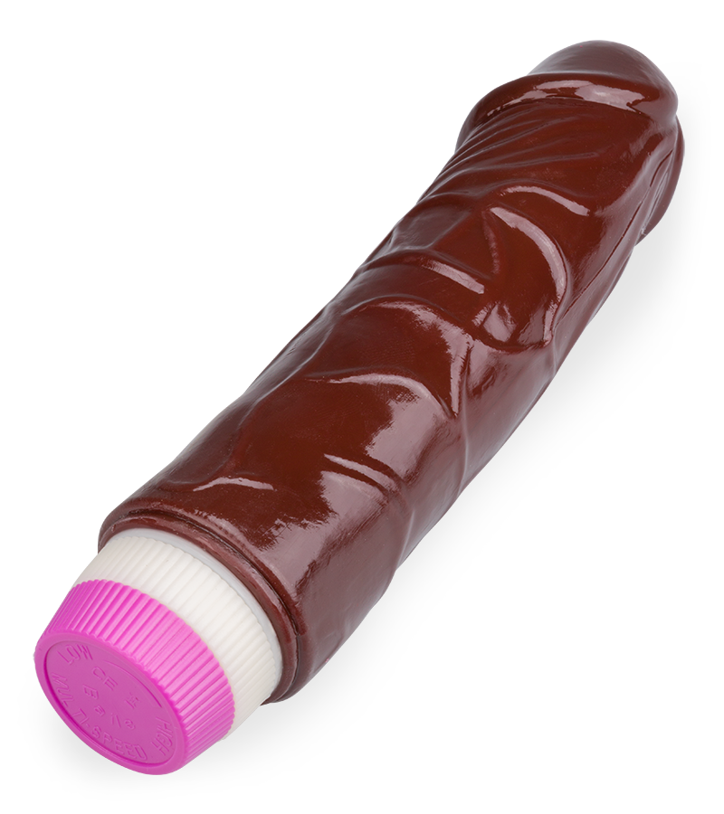 Flexible realistic black vibrating dildo