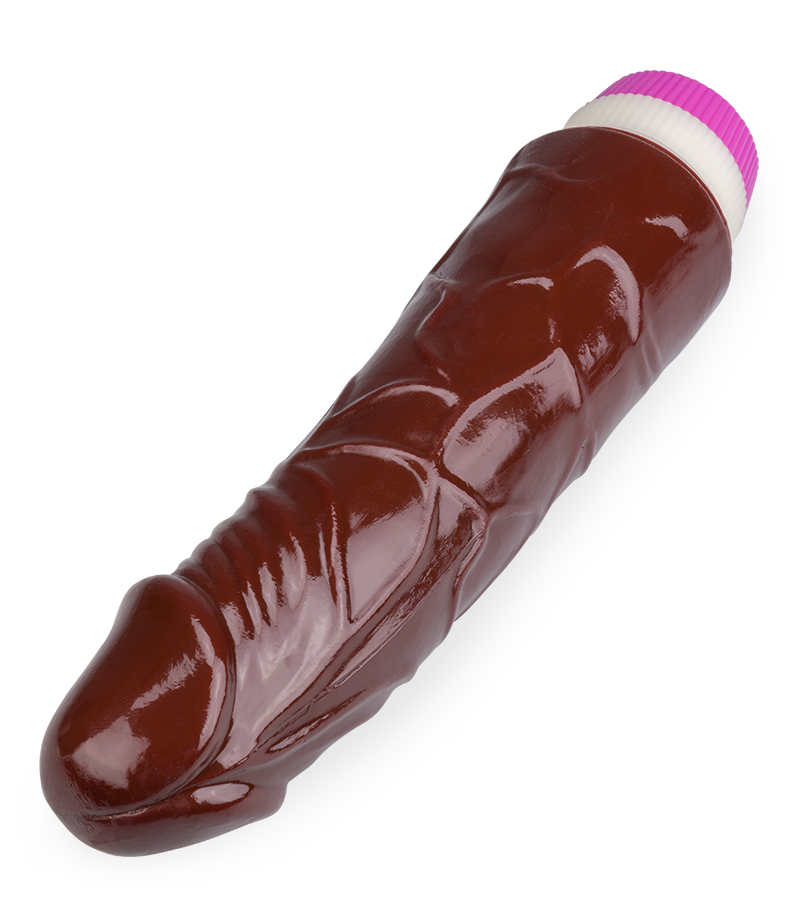 Flexible realistic black vibrating dildo